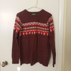 Maroon Fair Isle Sweater
